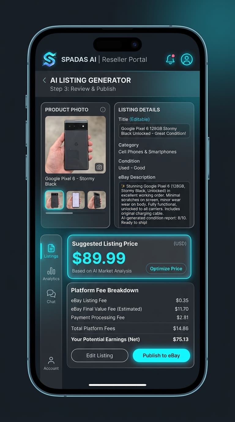 AI Listing Generator Screenshot